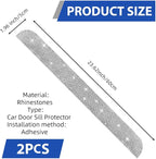 NETEPEM Bling Car Door Sill Protector 2PCS Car Door Edge Guard Rhinestones Door Threshold Protection 23.62x1.96 inch Anti-Scratch Strip Sticker Universal Bling Car Accessories(Silver)