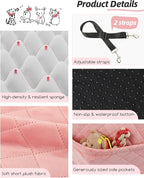 Dog Booster Car Seat for Small/Medium Dogs,Soft Puppy Portable Car Seat with Elevated Cushion,Fits in Front/Back Seat,Fully Detachable and Washable,Easy to Install (Pink, Medium)
