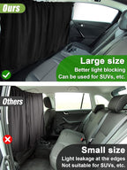 Car Divider Curtain - Wide Car Privacy Blackout Shades with Storage Bag for Baby Nap, Removable Sedan SUV Van Sunshade Covers Screen for Car Camping Sleeping Accessories