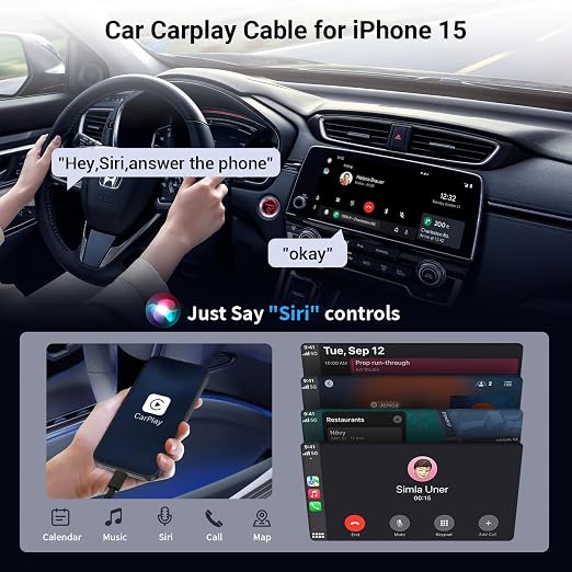 Car CarPlay Cable for iPhone 17, 16, 15 USB C Charger Cord, 3-Pack 3FT USB A to USB C Charging Cable for Apple iPhone 17/17 Pro/Air/16e/16/15 Pro Max/Plus Cord, for iPad Pro/Air,Black