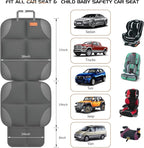 Car Seat Protector for Child Car Seat - Waterproof 600D Fabric Baby Seat Protectors for Non-Slip Backing Mesh Pockets for Baby and Pet, Easy Storage（Dark Gray）