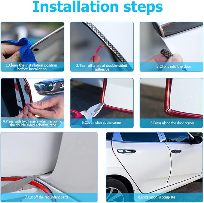 Car Door Edge Guards, 16Ft U Shape Door Edge Trim, Rubber Molding Auto Door Edge Seal Protector, Anti-Collision Vehicle Protection Accessories Universal for SUV, Truck, Van (Silver)