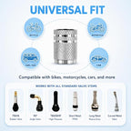 Tire Valve Stem Caps 8 Pack, Aluminum Tire Valve Caps with Plastic Liner, Corrosion Resistant Leak Proof Air Valve Caps, Universal Valve Stem Caps for Cars, Trucks, SUVs, Motorcycles and Bikes