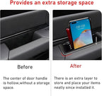 for Ram 1500 Door Side Organizer Tray 2019 2020 2021 2022 2023 2024 2025 2026, for Ram 1500 Door Pocket Insert 4 Pcs with White-Lines Mats (Does not fit 2500 3500)