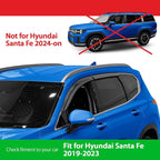 Goodyear Shatterproof Window Deflectors for Hyundai Santa Fe 2019-2023, Tape-on Rain Guards, Window Visors, Vent Deflector Visor, Car Accessories, 4 pcs. - GY008904