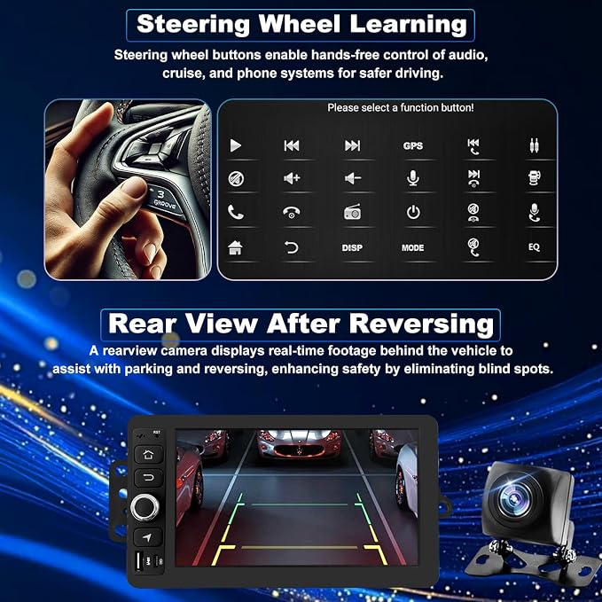 64G Upgrade Car Radio for Chevrolet Silverado 1500/2500/3500 2003-2006, GMC Sierra 1500/2500/3500 2003-2006, 7in Colorado Express Impala Stereo Touch Screen CarPlay Android Auto GPS FM Camera 5GWifi