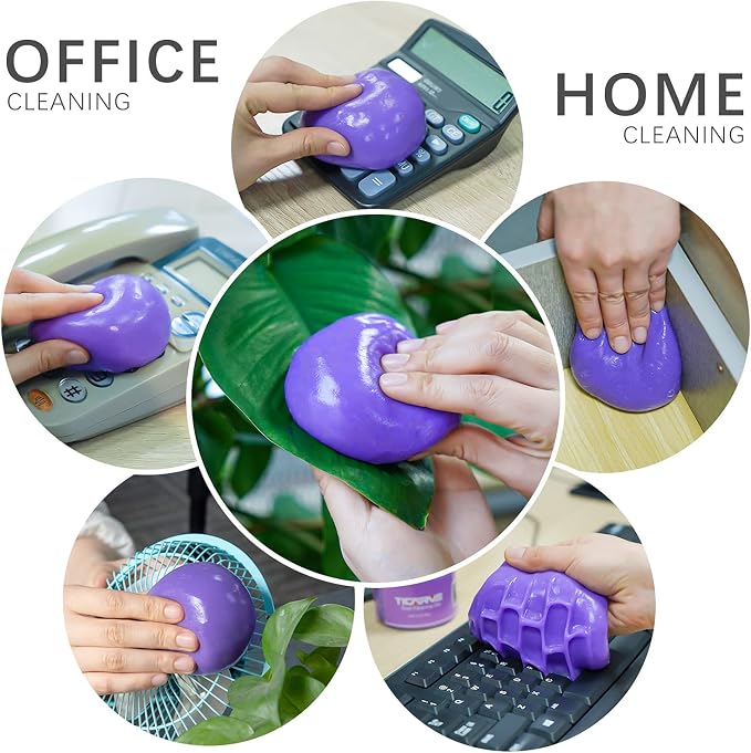 2Pack Cleaning Gel for Car Putty Car Vent Cleaner Cleaning Putty Gel Auto Tools Car Interior Cleaner Dust Mud for Cars and Keyboard Cleaner Slime Purple (320g/11.2oz)