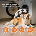 Backseat Pet Bed Mat,Dog Bed for Car,Fuzzy Dog Seat Cover for Car Back Seat, Non-Slip Travel Pet Mat, Fit for Backseat Extenders and Seat Covers (White and Black)
