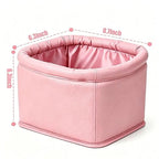 Leather Car Trash Can with Trash Bags, Luxury Car Organizer, Leakproof Garbage Can for Car Truck Interior Storage, Pink