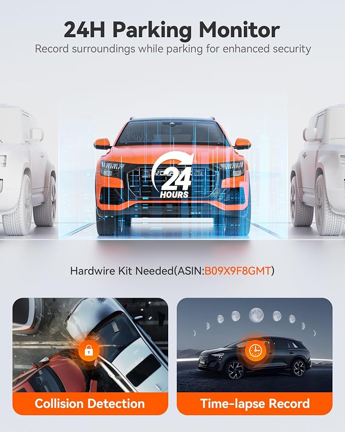 G850 PRO 4K Mirror Dash Cam with ADAS and BSD, Smart Rear View Mirror with 5.8GHz WiFi, Voice Control, 12 inches Camera Includes 64GB Card, GPS, G-Sensor, Loop Recording