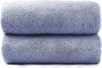 Microfiber Bath Towels, Ultra Soft, Super Absorbent, Fast Drying, No Fading, Large Body Towel Set for Shower, Gym, Sauna, Sport, Travel, Fitness, SPA,Yoga (Coral Fleece Blue, 30 in x 60 in)