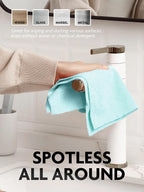 Microfiber Cleaning Cloth Roll- 75 Sheets, 12" x 12" (Blue) | Super Absorbent, Lint-free, Tear-away Microfiber Towel Roll, for All-Purpose Cleaning, Reusable Alternative to Paper Towels