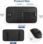 Car Visor Organizer for Ford Mustang 2024 2025 2026 | Auto Sun Visor Storage Bag Pocket Card Holder Sunglass Clip PU Leather Premium Accessory, 1 Piece