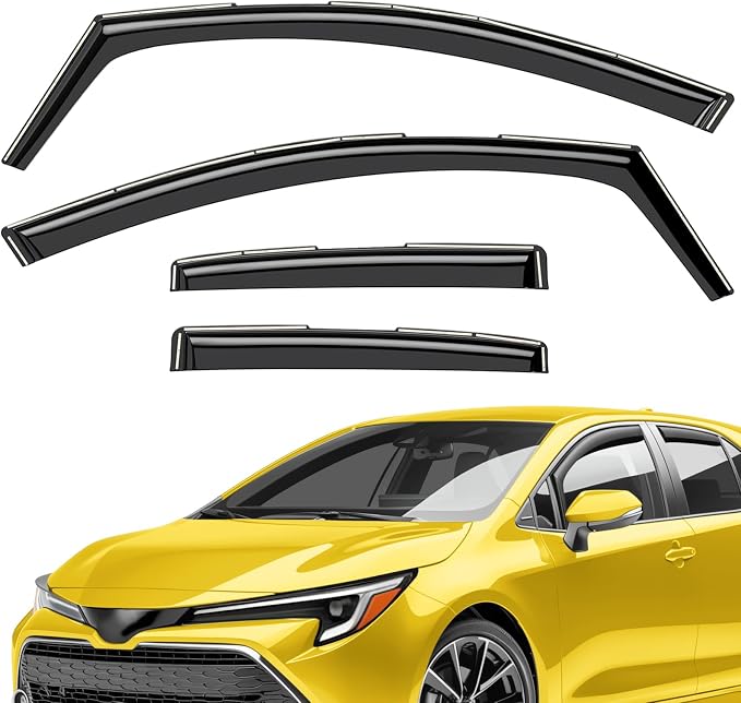 Extra Durable Window Deflectors in-Channel Window Visors Rain Guards Fit for Toyota Corolla 2020-2026 Hatchback, Sun Visors, Wind Vent for Shades, Exterior Car Accessories - 4 pcs. AG0910