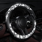 Snake Skin Steering Wheel Cover Leather 14.5-15 Inch, Reversible Car Steering Wheel Cover for Women Men, Anti-Slip Design, Universal Fit for Cars, SUVs, Black&White