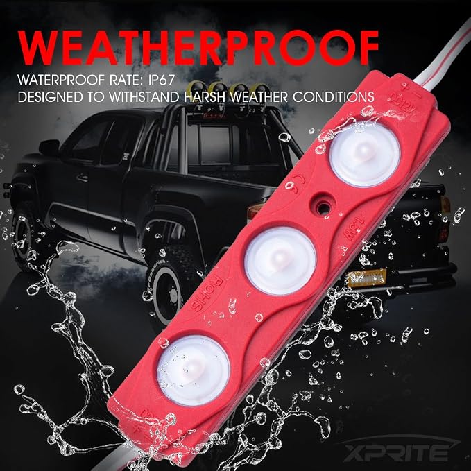 Red LED Truck Bed Light Kits Rock Lights with On/Off Switch, for Pickup Footwells, Running Boards, Cargo, Under Car, Tonneau Cover, Rail Lighting