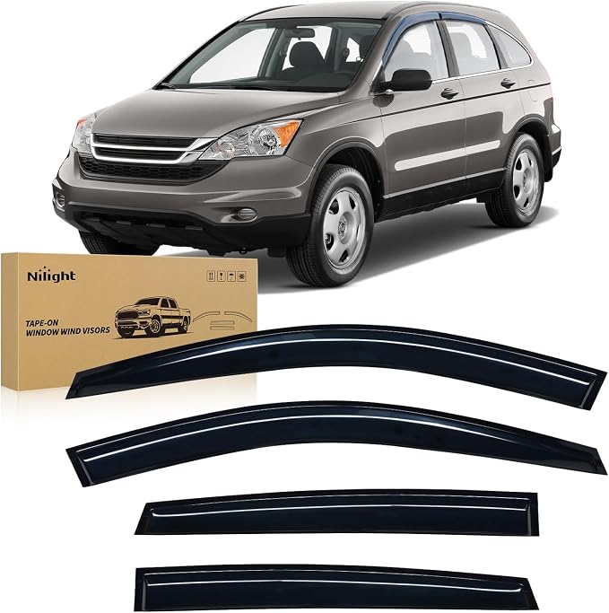 Window Visors for Honda CR-V(CRV) 2007 2008 2009 2010 2011, Out-Channel Window Wind Deflectors Rain Guards -4PCS