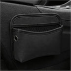 Car Seat Side Pocket Organizer, Multifunctional Leather Console Side Storage Pouch with Card Holder, Waterproof Phone & Sunglasses Pocket Bag for Car Door Seat Console (Black)