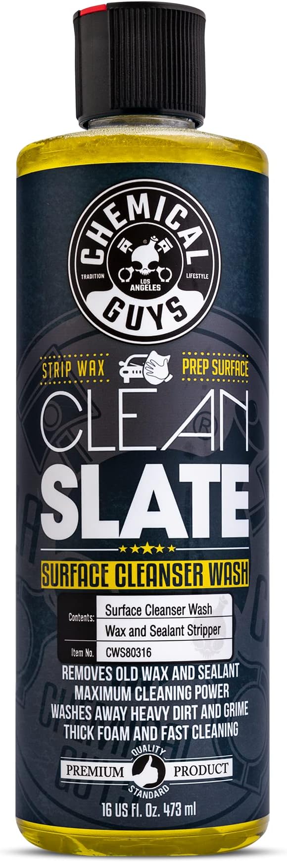 CWS80316 Clean Slate Deep Surface Cleaning Car Wash Soap (Removes Old Car Waxes, Glazes & Sealants for Superior Surface Prep), 16 fl oz, Citrus Scent