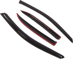 WD2-323 Dark Smoke 4 Pcs Set Window Visor (Outside Mount) Deflector Rain Guard Compatible with 2001-2006 Mitsubishi Lancer