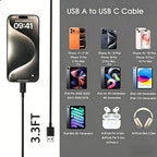 6FT USB A to USB C Charging cable, iPhone 17 Car Carplay Charger Cable for iPhone 17/16/15, iPhone 17E/16E, 15/16/17 Pro Max 15 16 Plus, iPad 10th Gen iPad Pro, Air 5th 4th Mini 6th Replacement Black
