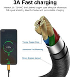 Short USB Type-C Cable 5pack 12inch Fast Charging 3A Rapid Charger Quick Cord, Braided Type C to A Cable for Galaxy S10 20 9 8 Plus a10e,Note 10 9 8,LG V50 V40 G8 G7(1foot, Gold)