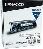 KMR-M332BT Car & Marine Stereo - Single Din, Bluetooth Audio, USB MP3, Aux in, AM FM Radio SiriusXM Ready, Weatherproof, Multi Color Illumination