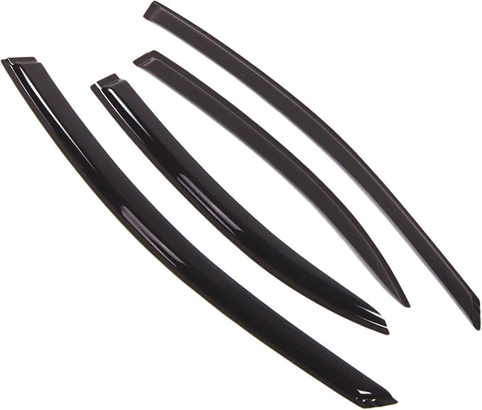 WD2-097S Dark Smoke 4 Pcs Set Window Visor (Outside Mount) Deflector Rain Guard Compatible with 2001-2006 Chrysler Sebring