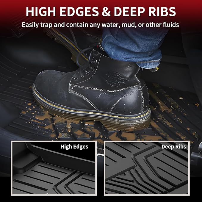 Floor Mats for Honda Odyssey 2026 2025 2024 2023 2022 2021 2020 2019 2018 Mini Passenger Van, All Weather TPE Car Liners,1st & 2nd & 3rd Row (EX-L/Elite/Touring/Sport-L/Sport/EX/LX)