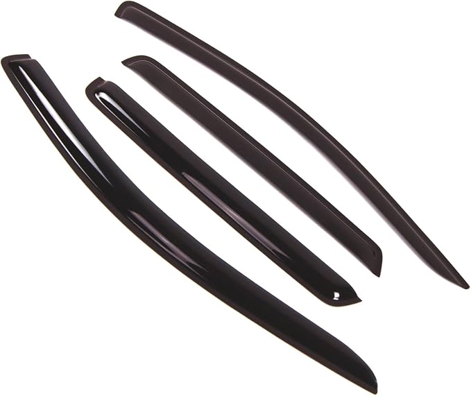 WD2-121B Dark Smoke 4 Pcs Set Window Visor (Outside Mount) Deflector Rain Guard Compatible with 2017-2018 Dodge Journey