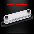 8 x M5 (#10) Studs Power Distribution Block Bus Bar 12V, 5.9" HD 120A Marine BusBar Battery Distribution Block W/Cover for Car Boat Solar (Black)