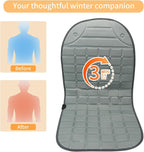 Seat Cover Comfortable Winter Seat Cushion with Adjustable Buckle for Full Back and Seat 2-Pack (Grey)