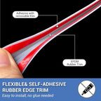 Rubber Edge Trim, Flexible Edge Trim for Sharp Edge, 1/8" U Channel Edge Protector, Self Adhesive Edge Guards for Plywood and Sheet Metal Parts, 20Ft, Grey Color
