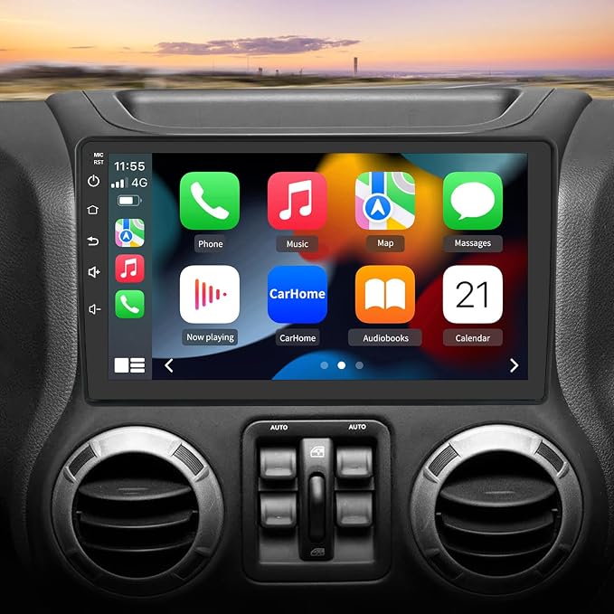 Car Radio for Jeep Patriot Compass 2010 2011 2012 2013 2014 2015 2016, Android 13 Car Stereo with 10.1 Inch Touch Screen, 2GB+32GB, Wireless CarPlay & Android Auto