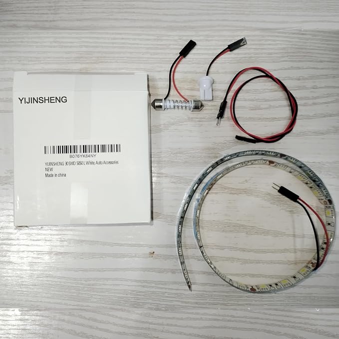 30 SMD 5050 LED Strip Light for Car Trunk Cargo Area or Interior Illumination Decoration, Xenon White, Auto Accessories