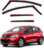 in-Channel Rain Guards for Chevy Bolt EV 2017-2023, Window Visor Shields Vent Deflector Shade Wind Dark Smoke 2018 2019 2020 2021 2022 17 18 19 20 21 22 23, Tape-On Inside-Mount, 4PCS