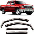 Voron Glass in-Channel Extra Durable Rain Guards for Trucks GMC Sierra 2007-2013 Crew Cab, Window Deflectors, Vent Window Visors, 4 Pieces - 220002v