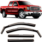 Voron Glass in-Channel Extra Durable Rain Guards for Trucks GMC Sierra 2007-2013 Crew Cab, Window Deflectors, Vent Window Visors, 4 Pieces - 220002v