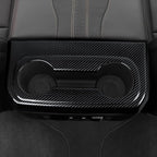 ABS Carbon Fiber Rear ArmrestBox Cup Holder Trim Cover Accessories for 2019-2025 Chevy Silverado | for 2019-2021 GMC Sierra 1500 2500 3500 HD Decal