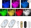2 PCS Wireless Led Lights for Car Interior, 7 Colors Magnetic Auto Ambient Light with 6 Bright LED Lamp Beads, USB Rechargeable Vehicle Led Night Light, Car Accessories (Colorful)