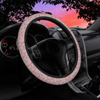 Pink Bows on Stripes Steering Wheel Cover for Women Men Neoprene Breathable Wheel Cover Protector Anti-Slip Car Accessories Universal 15 Inch Fit for Cars Trucks Vehicles