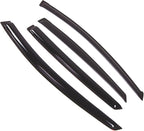 WD2-436 Dark Smoke 4 Pcs Set Window Visor (Outside Mount) Deflector Rain Guard Compatible with 2004-2009 Toyota Prius