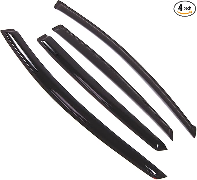 Outside Mount Window Vent Visors Rain Guards Compatible with Toyota Prius 2004-2009 | Side Window Wind Deflectors Rain Shields | Smoke Tinted, 4 Pcs Set, DGWV-436