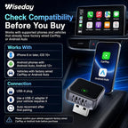 Wireless WIFI7 Bluetooth CarPlay Adapter for iPhone&Android | Seamless Connection, Convert Wired to Wireless, 2 in 1, 24.5mm USB-A with USB-C Adapter, Plug & Play for IOS 10+&Android 12+
