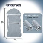Car Seat Towel Cover, 2pcs Universal Front Seat Protector for Cars, SUVs and Trucks, Sweat Towel Car Seat Cover for Gym, Yoga, Swimming, Pets and Family Travel, Light Gray