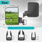 Golf Cart Mirror No Drilling Side Mirrors Universal for Yamaha, Club Car, EZGO, Folding Side Rear View Mirrors Adjustable 180 Degree HD Glass