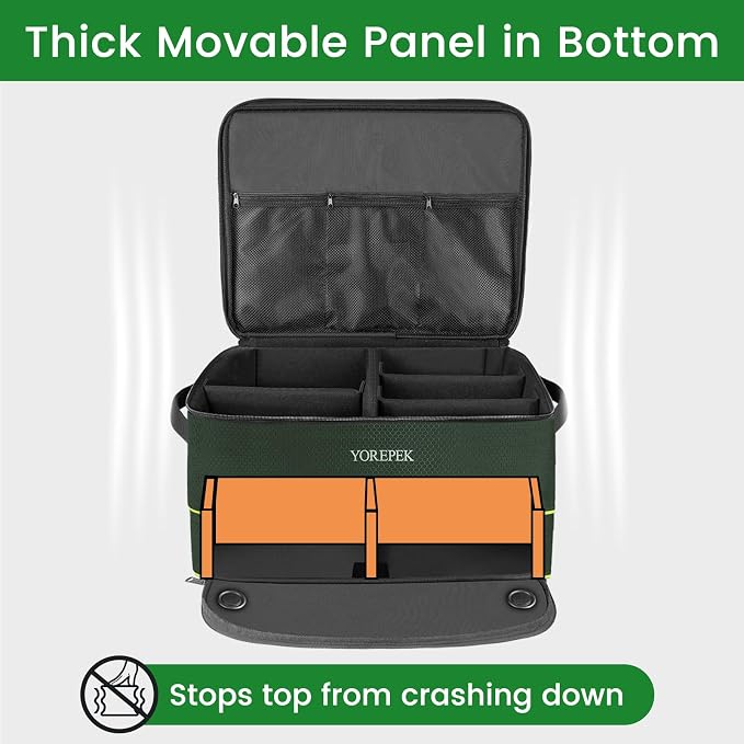 2 Layer Golf Trunk Organizer, Golf Gifts for Men with Separate Ventilated Compartment for 2 Pair Shoes, Waterproof Car Trunk Locker for Balls, Tees, Clothes, Gloves, Gifts for Golfers