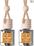 C&E Craft Co Hanging Car Air Freshener Diffuser 2 Pack, Long Lasting Fragrance Oil Car Freshener, Glass Bottle Auto Air Freshener, Made in USA (Hot Apple Cider)