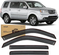 Window Visor Rain Guards for Honda Pilot 2009-2015, Out-Channel Window Deflectors Vent Shades for Rainy Weather, Sun Protection & Ventilation, Smoke Tinted, 4PCS