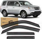 Window Visor Rain Guards for Honda Pilot 2009-2015, Out-Channel Window Deflectors Vent Shades for Rainy Weather, Sun Protection & Ventilation, Smoke Tinted, 4PCS